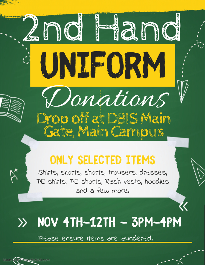 Second Hand Uniform Donations DBIS Hub