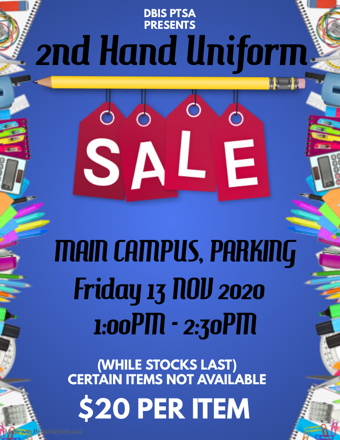 Second Hand Uniform Sale DBIS Hub