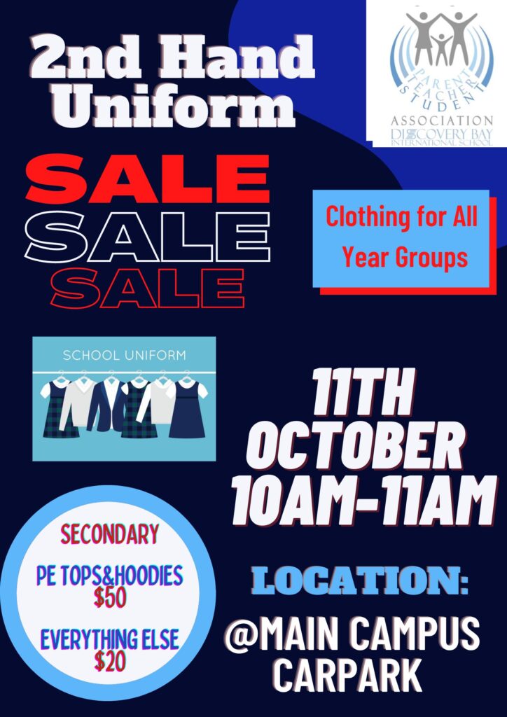 Tuesday 11th October Winter 2nd Hand Uniform Sale for all Year Groups