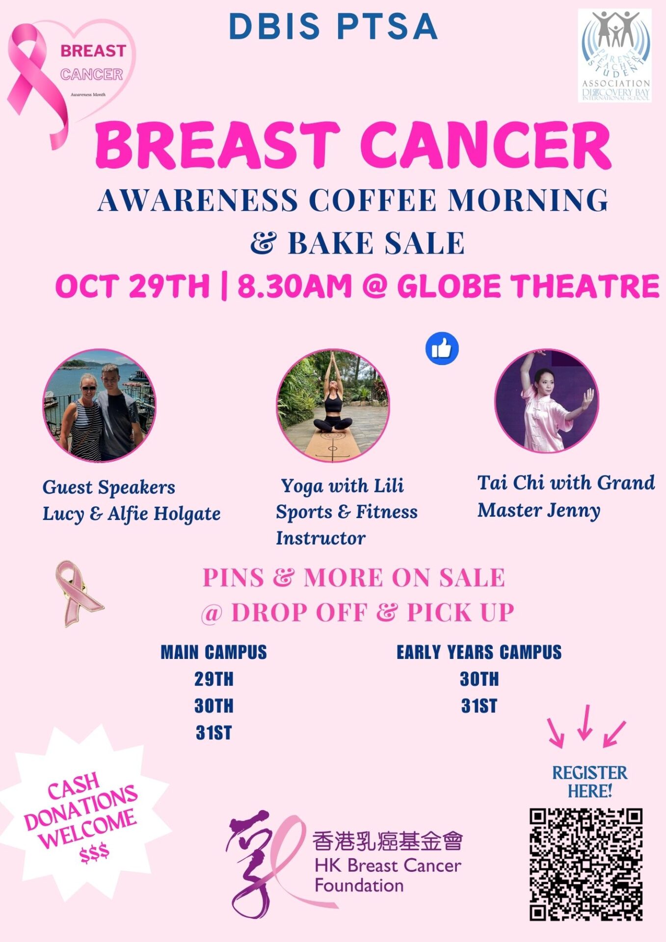 PTSA Breast Cancer Awareness Coffee Morning & Bake Sale DBIS Hub